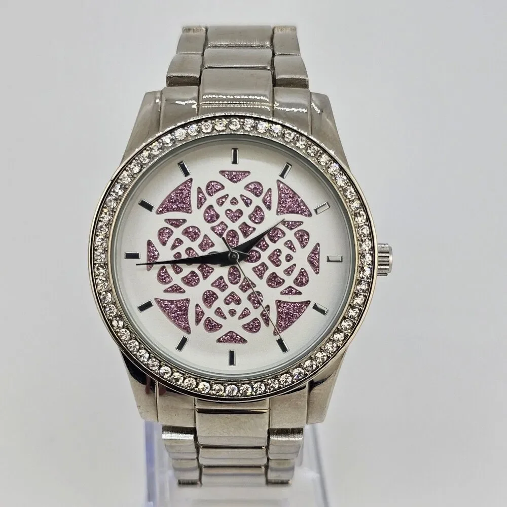 Women's Hearts Watch 38MM Purple Dial Gray Bracelet Band 6